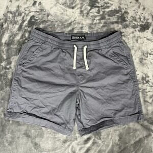 Iron Co Shorts Mens Large Gray Comfort Flex Elastic Waist Shorts Drawstring